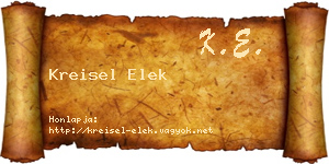Kreisel Elek névjegykártya